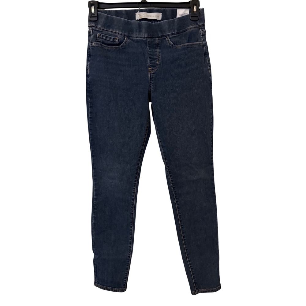 Signature by Levi Strauss Totally Shaping Pull-On Skinny Jeans Dark Wash Blue